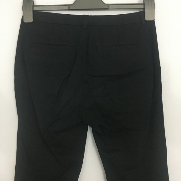 Madewell Womens 2 Black Reade Cotton Blend Flat Front Skinny Low Rise Pants - Picture 4 of 9